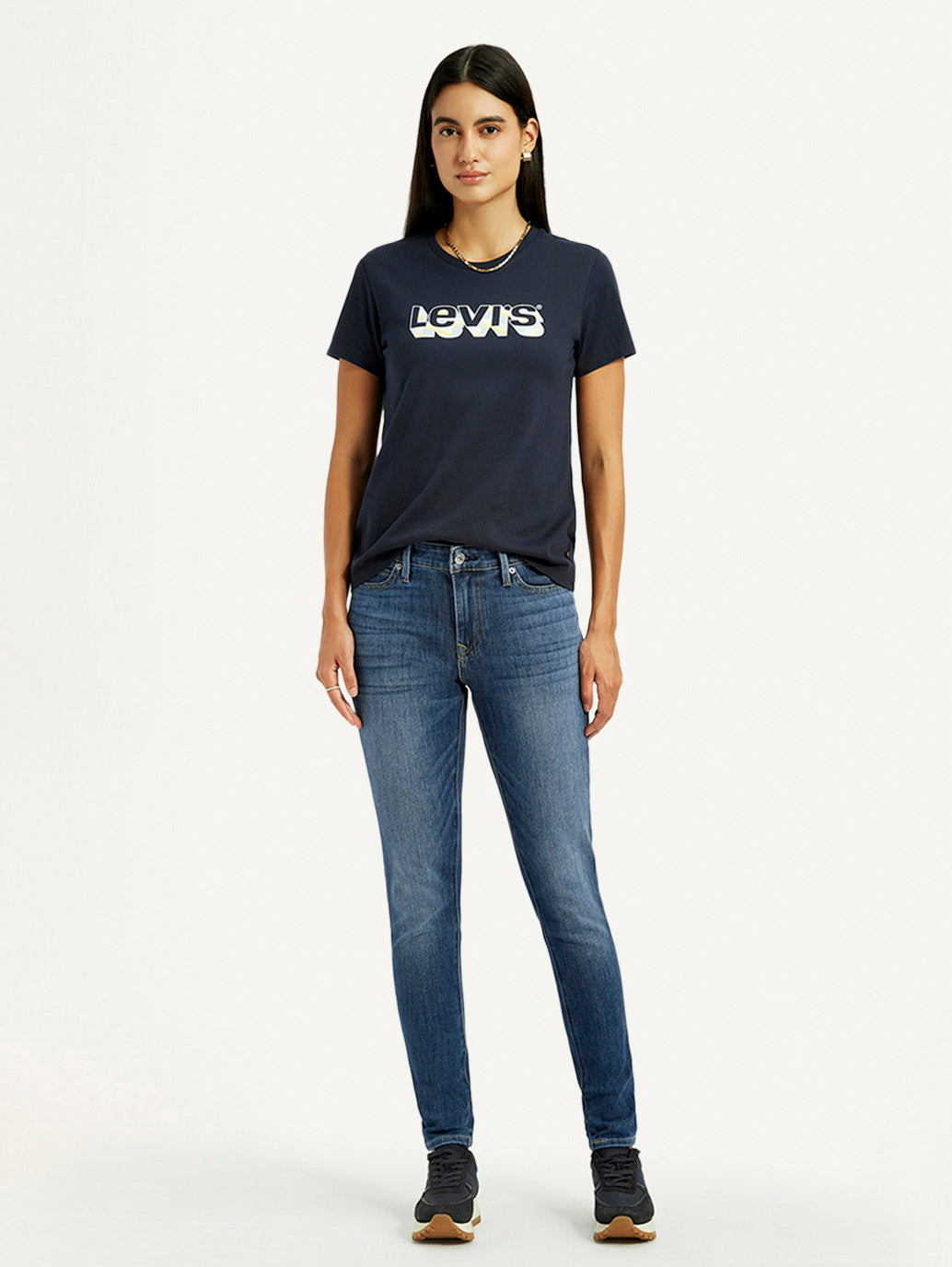 Women's 711 Indigo Skinny Fit Mid Rise Jeans