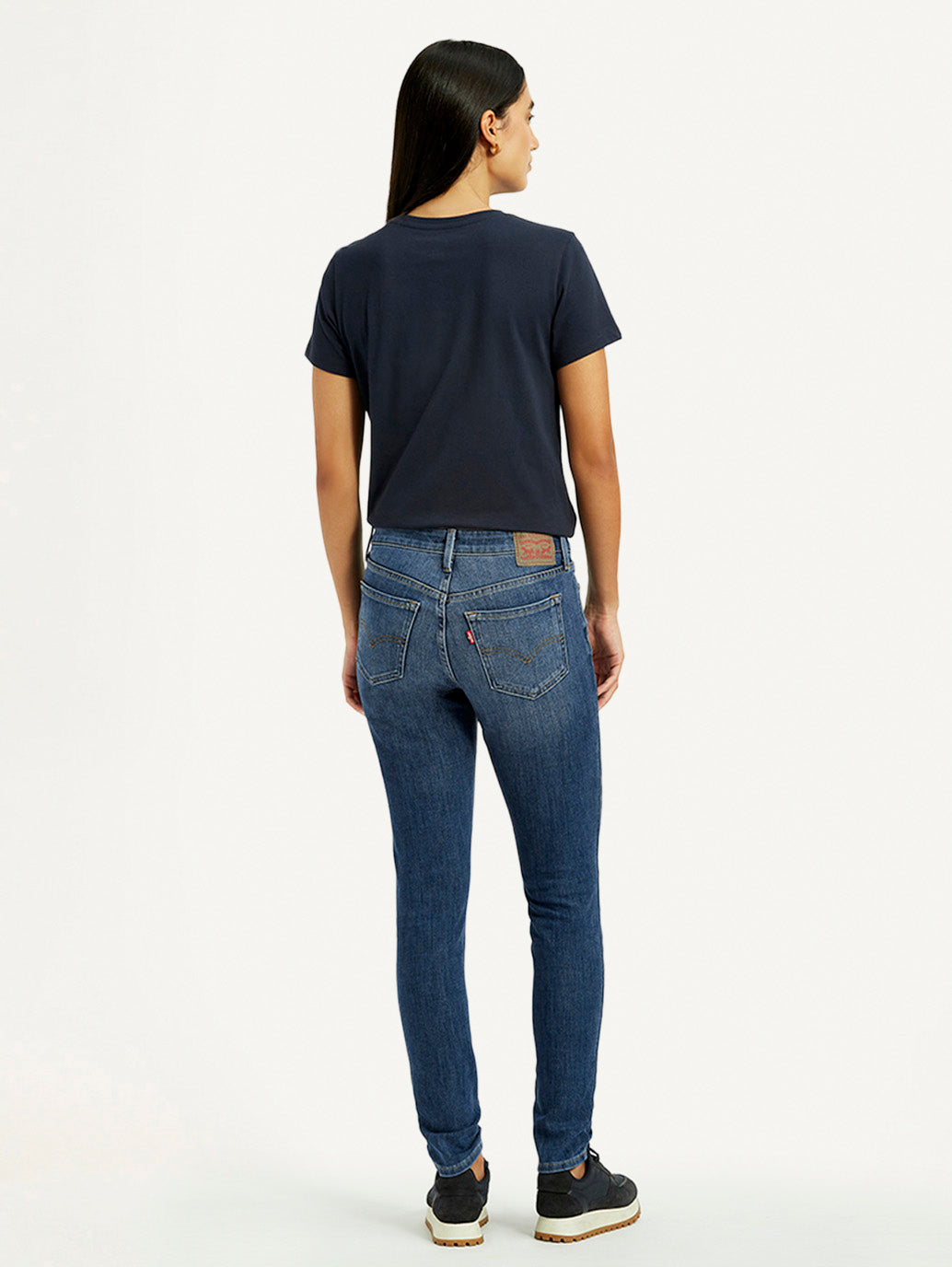 Women's 711 Indigo Skinny Fit Mid Rise Jeans - Back View