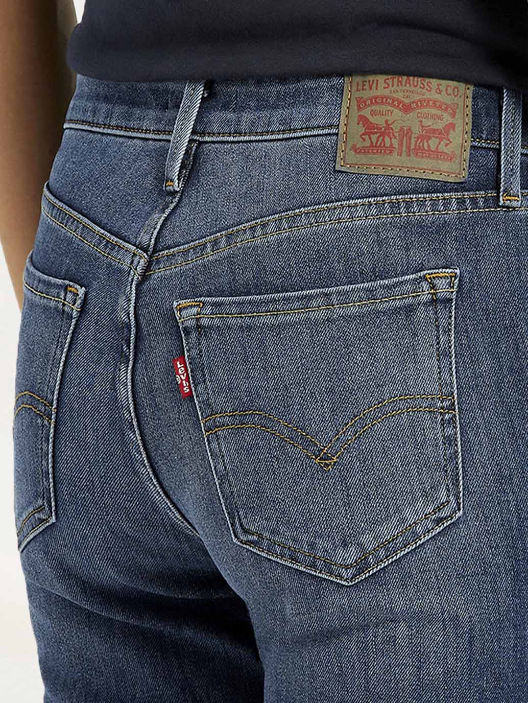 Women's 711 Indigo Skinny Fit Mid Rise Jeans - Detail View