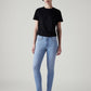 Women's 711 Light Blue Skinny Fit Mid Rise Jeans - Front View