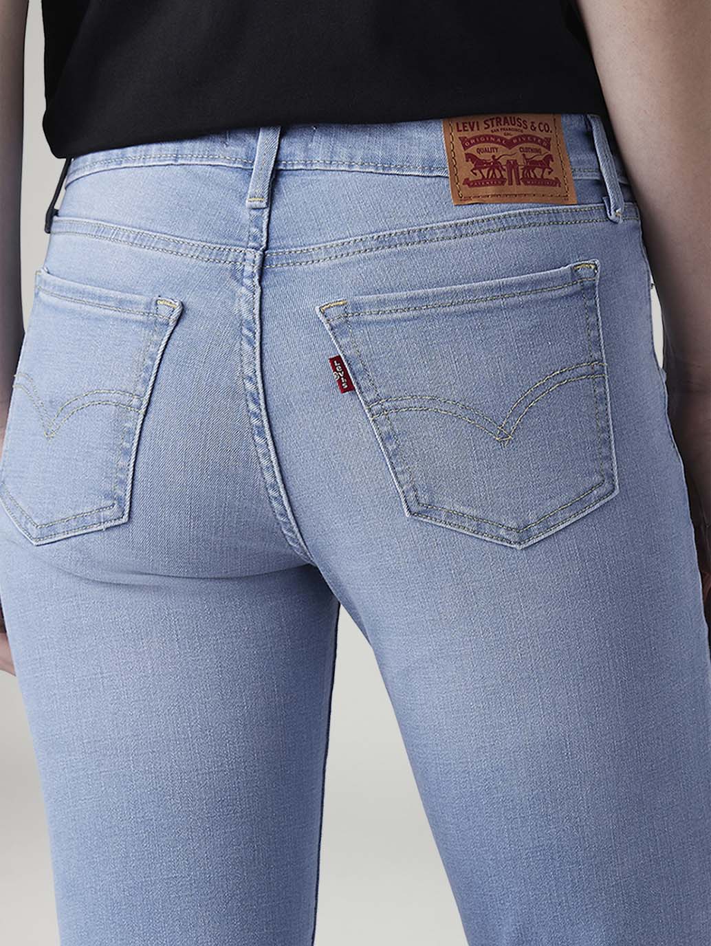 Women's 711 Light Blue Skinny Fit Mid Rise Jeans - 20 View