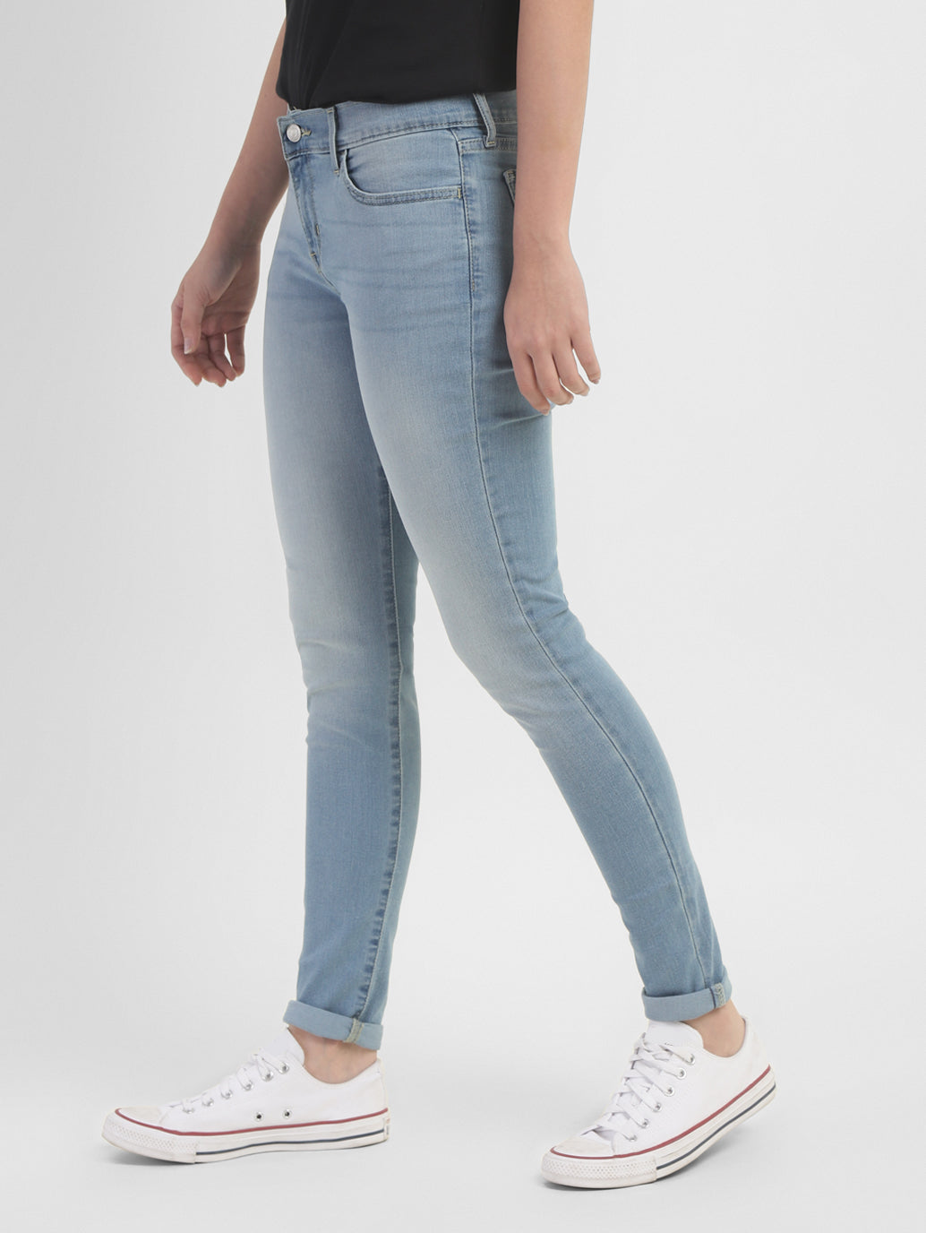 Women's 710 Blue Skinny Fit Mid Rise Jeans - e83786da-b5ee-41db-bae9-a62bca02cad9 View