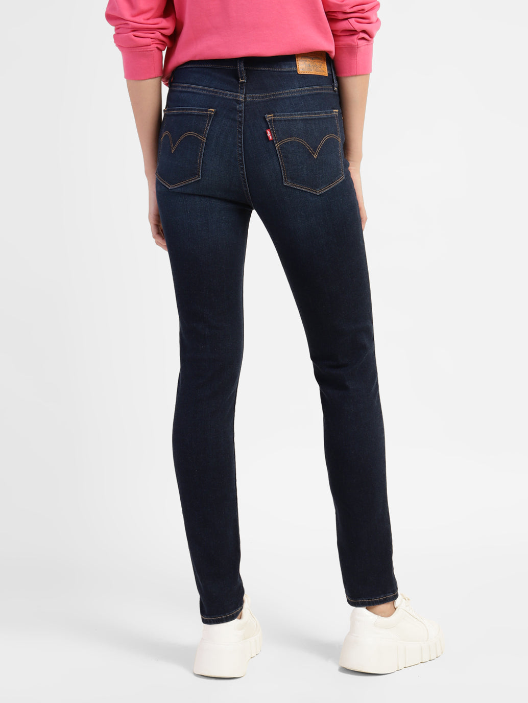 Women's 710 Blue Skinny Fit Mid Rise Jeans - aa3fee93-a065-47c9-96dc-82434035d25d View
