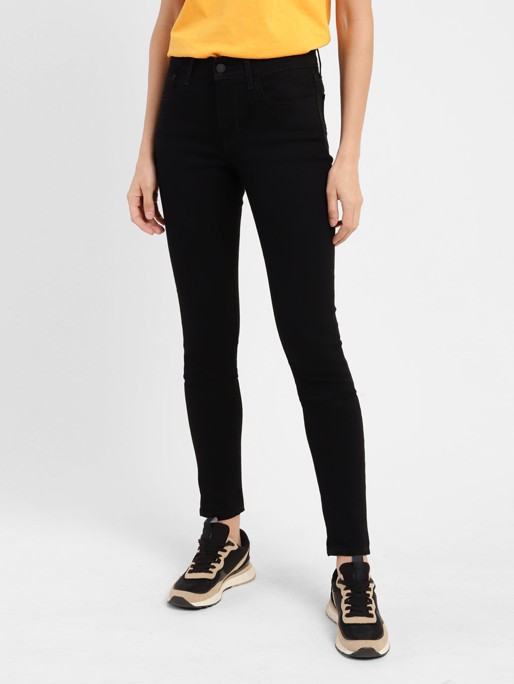 Women's 710 Black Skinny Fit Mid Rise Jeans - 12515bc6-f2c6-4859-837b-4579f1a76eb3 View