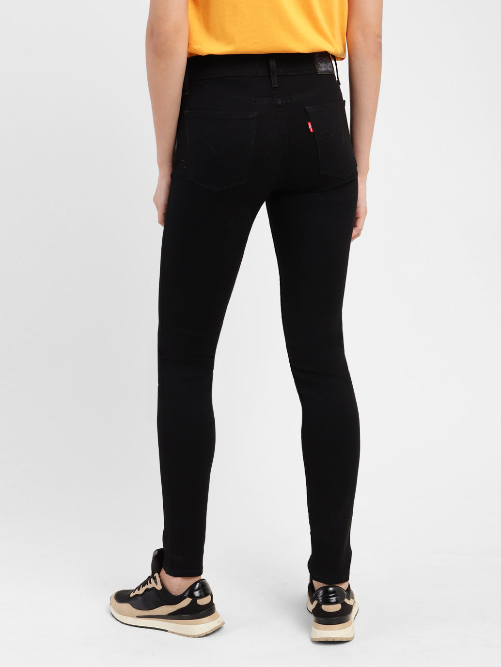 Women's 710 Black Skinny Fit Mid Rise Jeans - cecf39ed-e675-4628-8487-6e3a85f88fef View