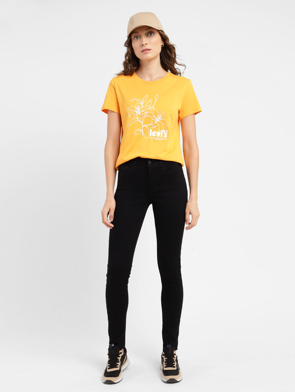 Women's 710 Black Skinny Fit Mid Rise Jeans