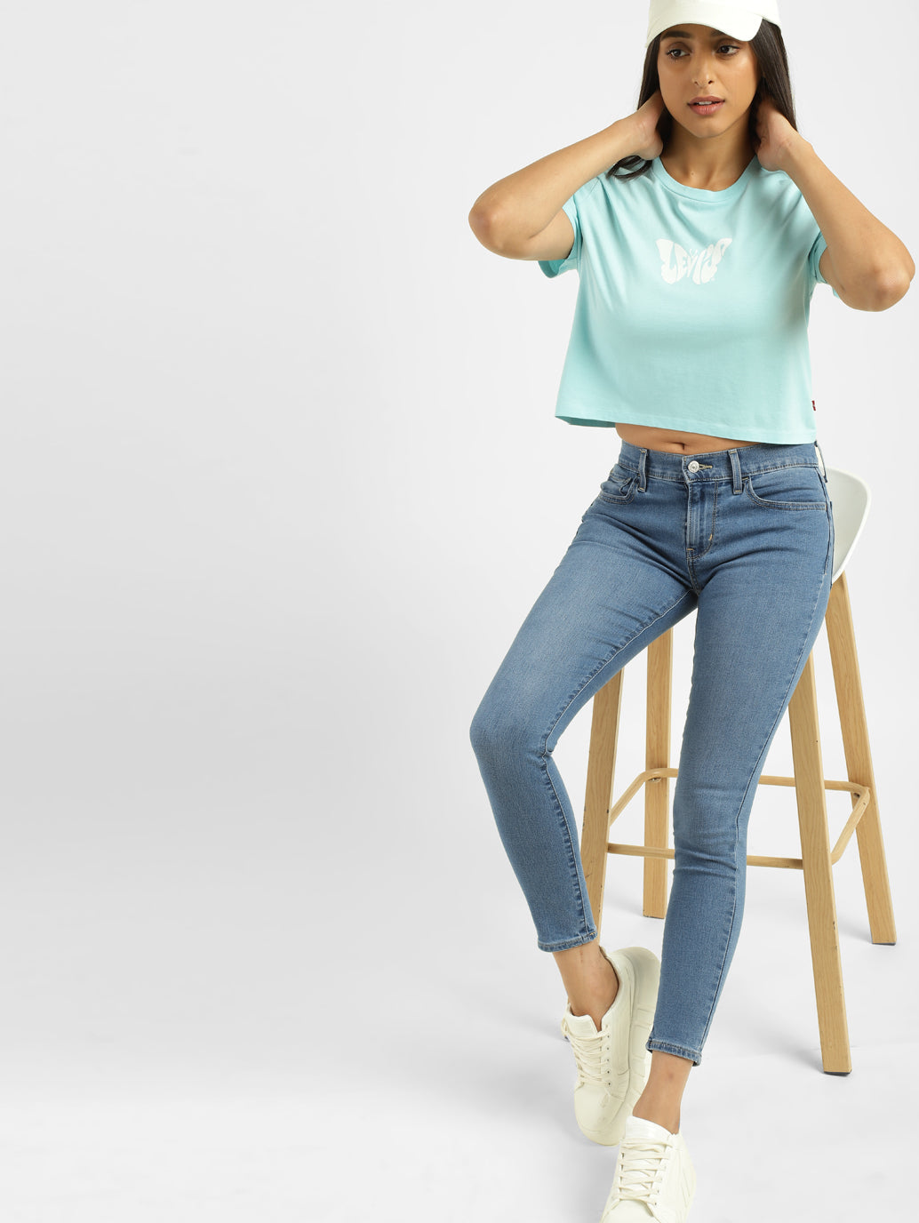 Women's 710 Blue Skinny Fit Mid Rise Jeans - ad2117bd-be9b-4fee-95bc-1219e9890dc9 View