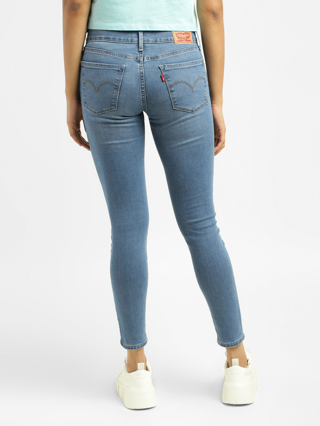 Women's 710 Blue Skinny Fit Mid Rise Jeans - 9c7ef347-2877-412b-8e38-64a46c7dffea View