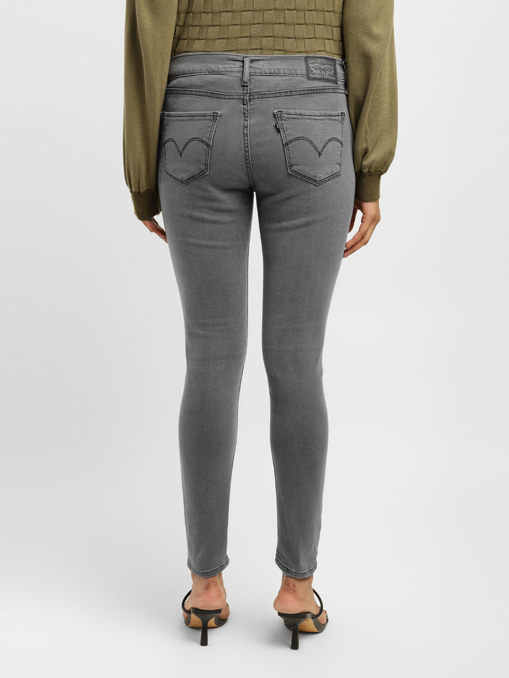 Women's 710 Grey Skinny Fit Mid Rise Jeans - 21cdf802-3af7-4b17-b261-062dd30a750d View