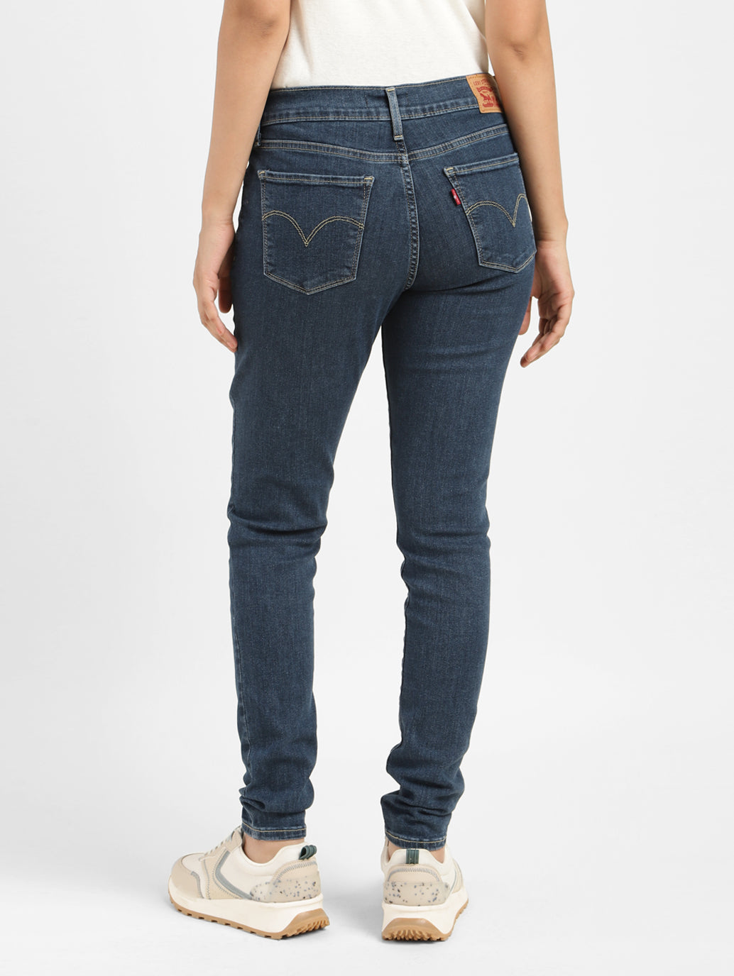 Women's 710 Blue Skinny Fit Mid Rise Jeans - 5222d3c7-94a3-470e-a0a0-4c6d2e67ebbb View