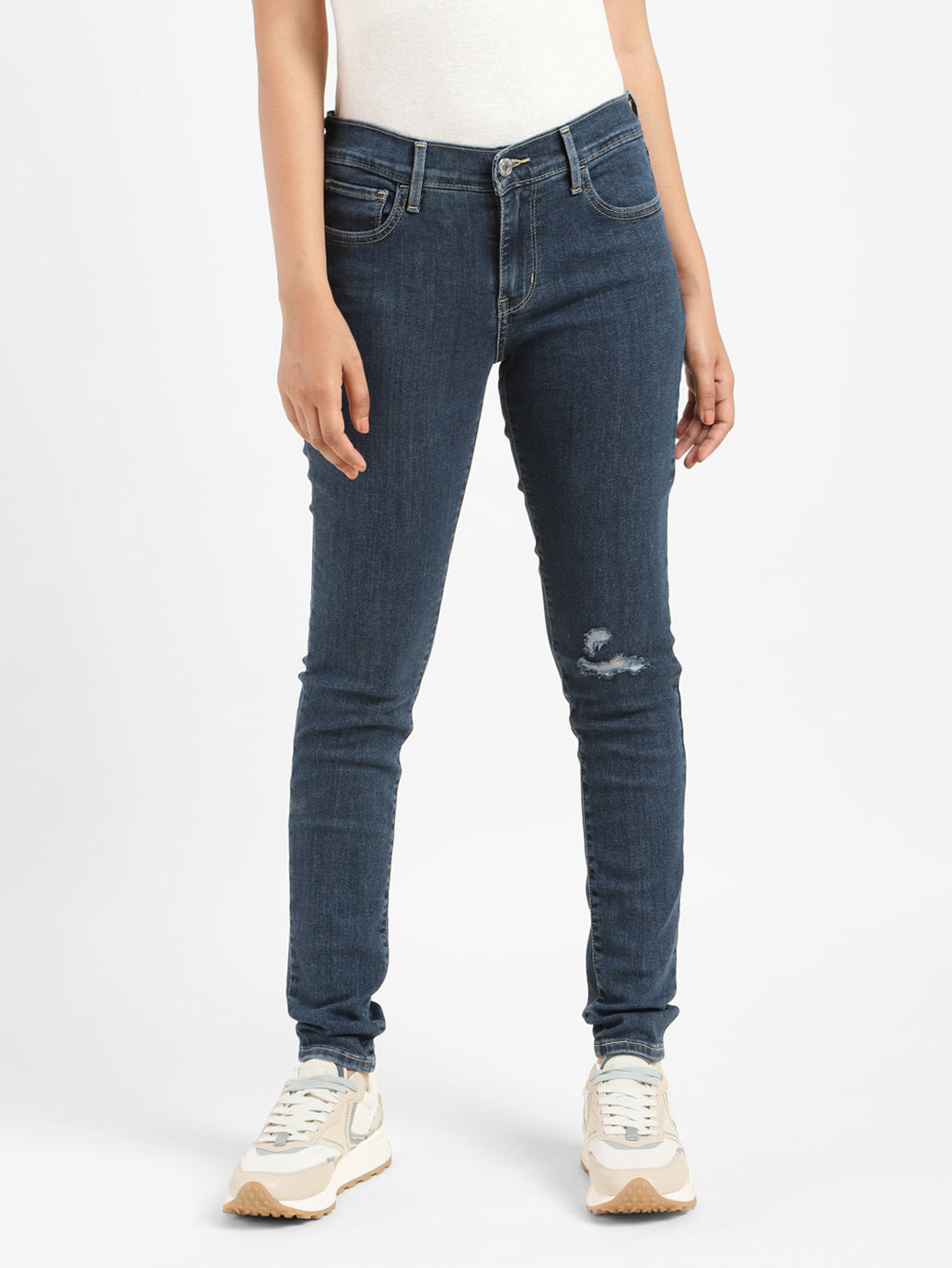 Women's 710 Blue Skinny Fit Mid Rise Jeans - 6c921443-dc3d-4ab1-9daa-dce3f9121a04 View