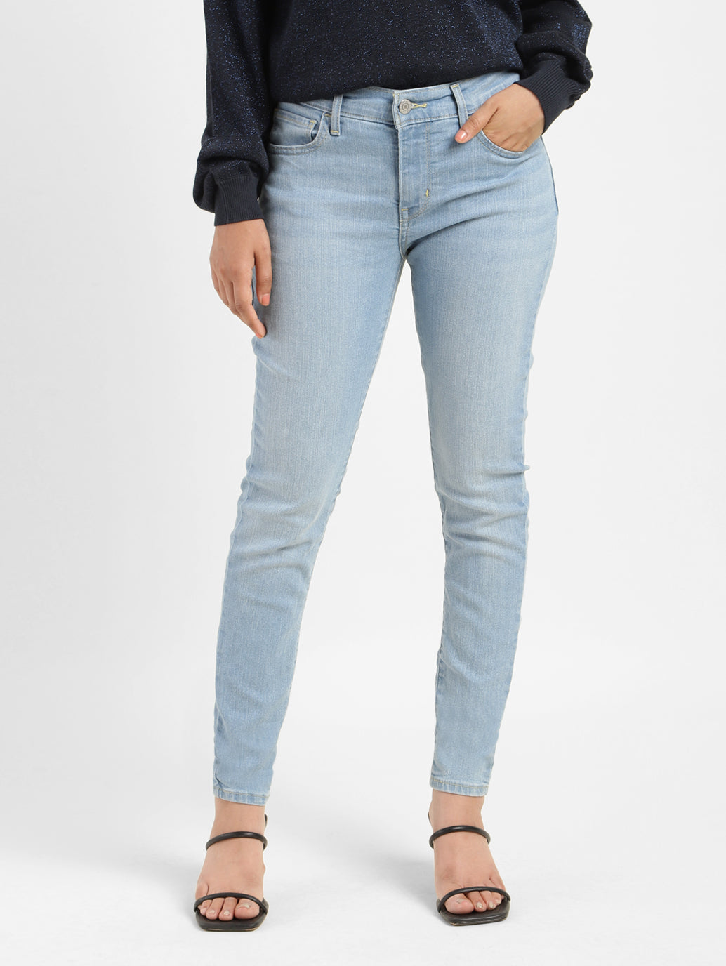 Women's 710 Blue Skinny Fit Mid Rise Jeans - bb7e06c5-6afd-4830-ad65-e6f737fc1e8a View