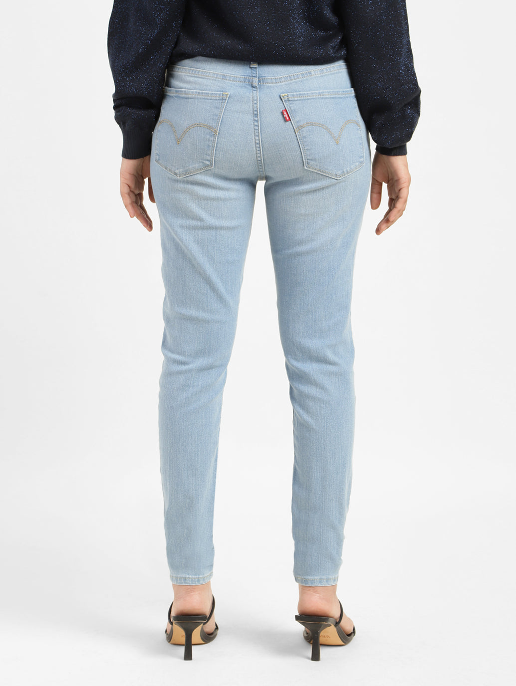 Women's 710 Blue Skinny Fit Mid Rise Jeans - 6e9f4a18-2239-4708-9912-824ad5140f13 View