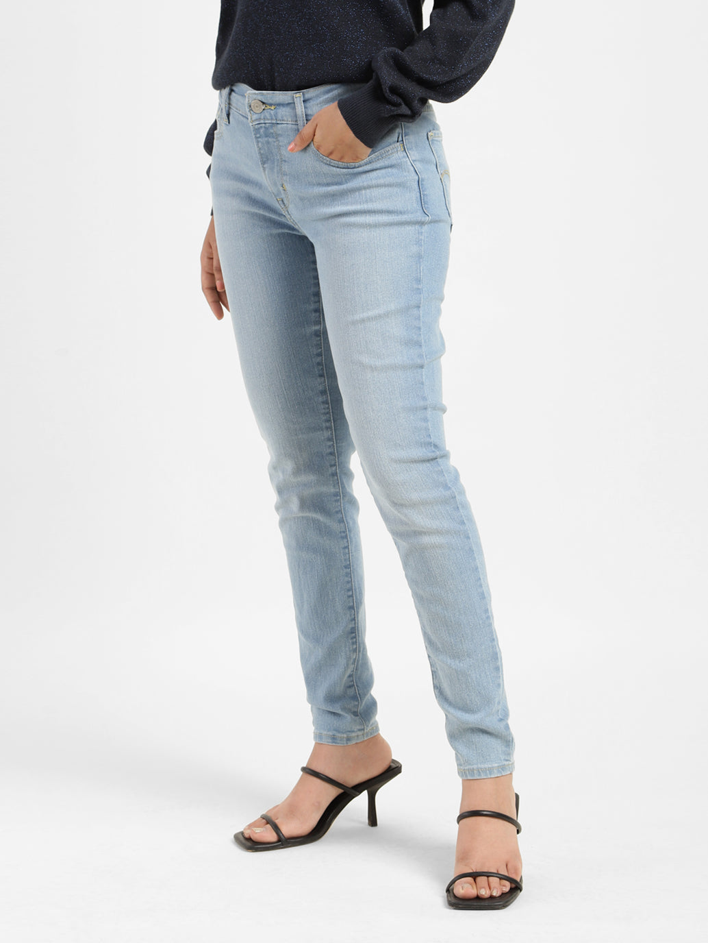 Women's 710 Blue Skinny Fit Mid Rise Jeans - 544a9b18-d95b-4cf5-b2a8-f5ea940131fc View