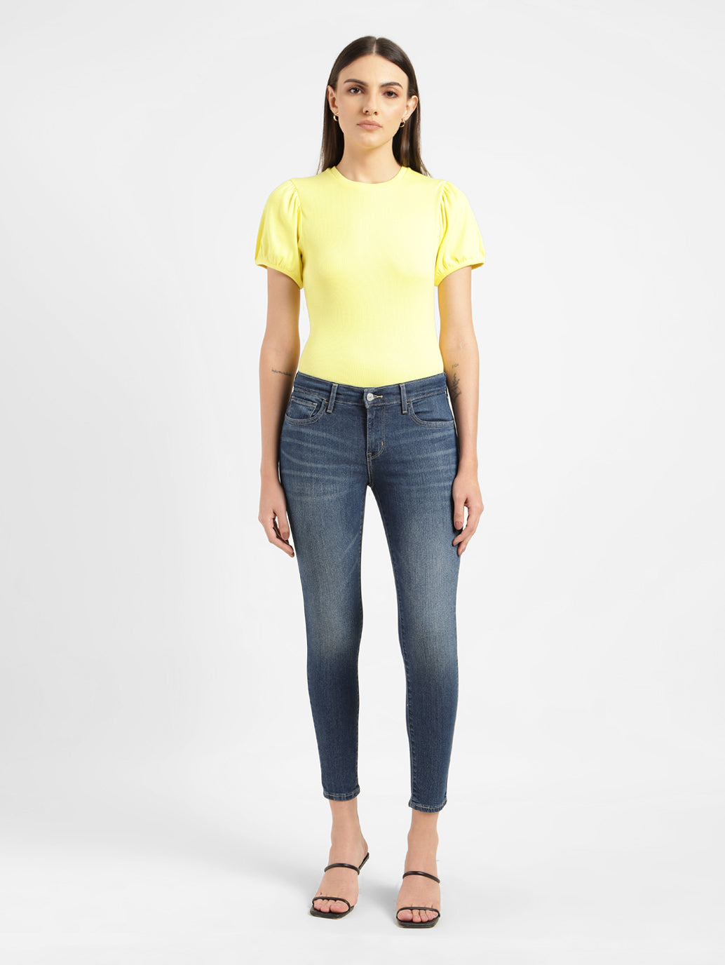 Women's 710 Blue Skinny Fit Mid Rise Jeans - 312c677a-deb9-4eff-994e-63a6bf947754 View