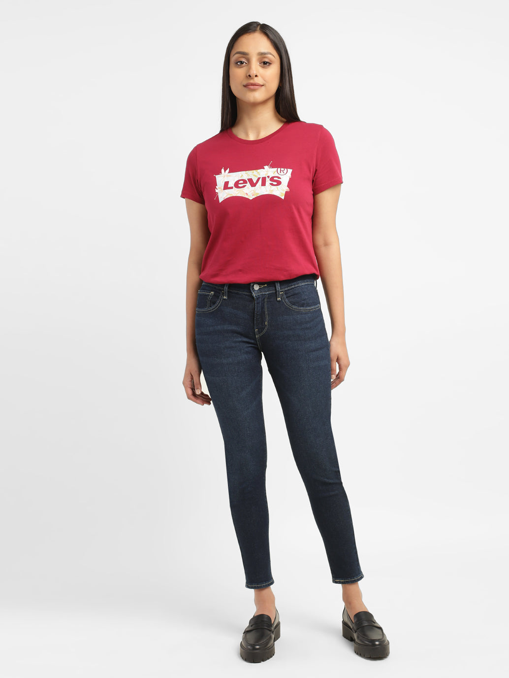 Women's 710 Blue Skinny Fit Mid Rise Jeans - 60a690e9-76f7-469a-a7dd-1e9aedb0d72c View