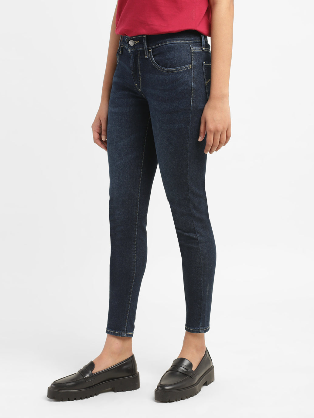 Women's 710 Blue Skinny Fit Mid Rise Jeans - b2a03358-0c2d-4bbb-b697-ad9711326c12 View