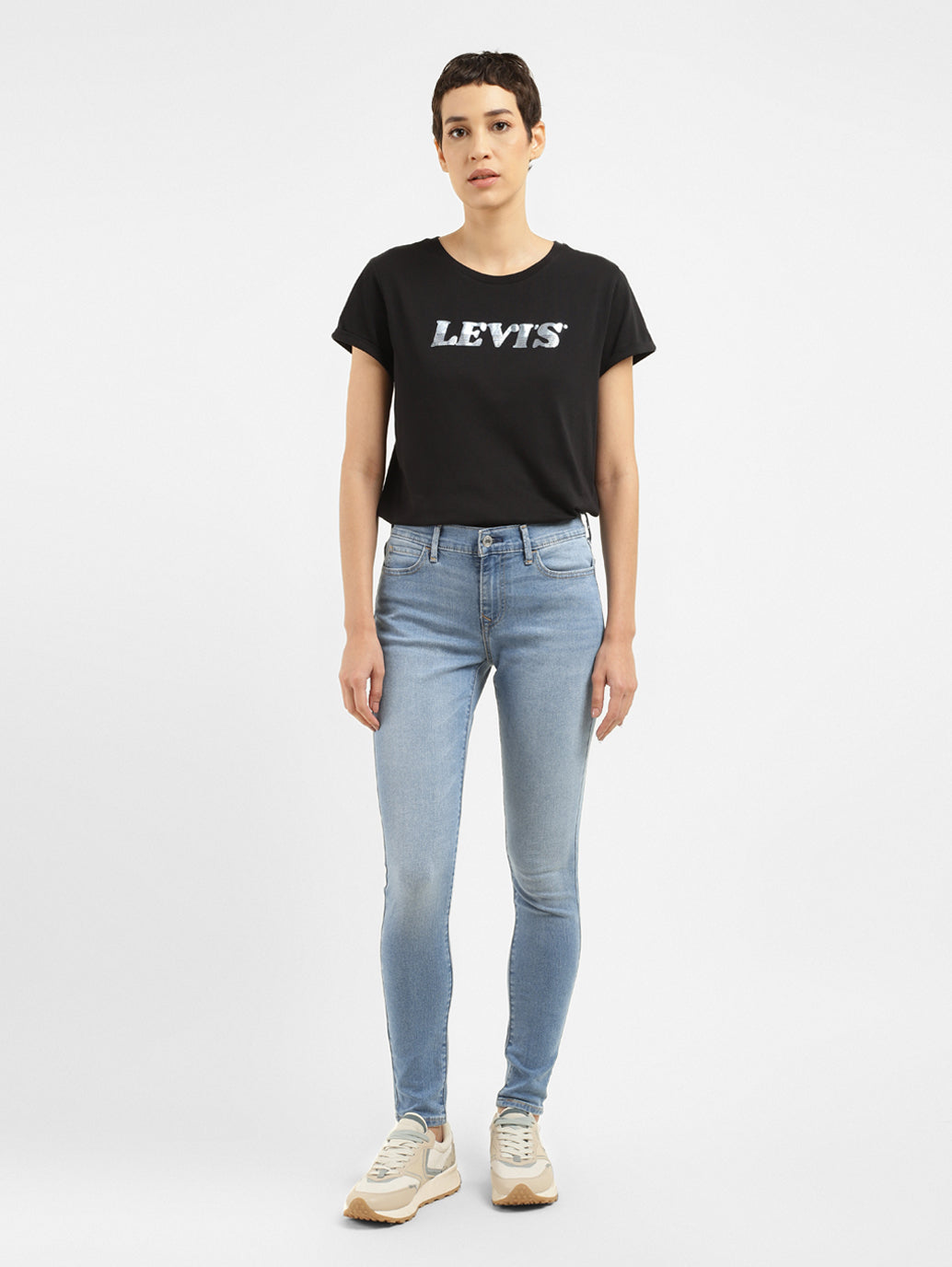 Women's 710 Blue Skinny Fit Mid Rise Jeans - efec7d9a-65cc-4fa6-91c9-87ff79c59df1 View