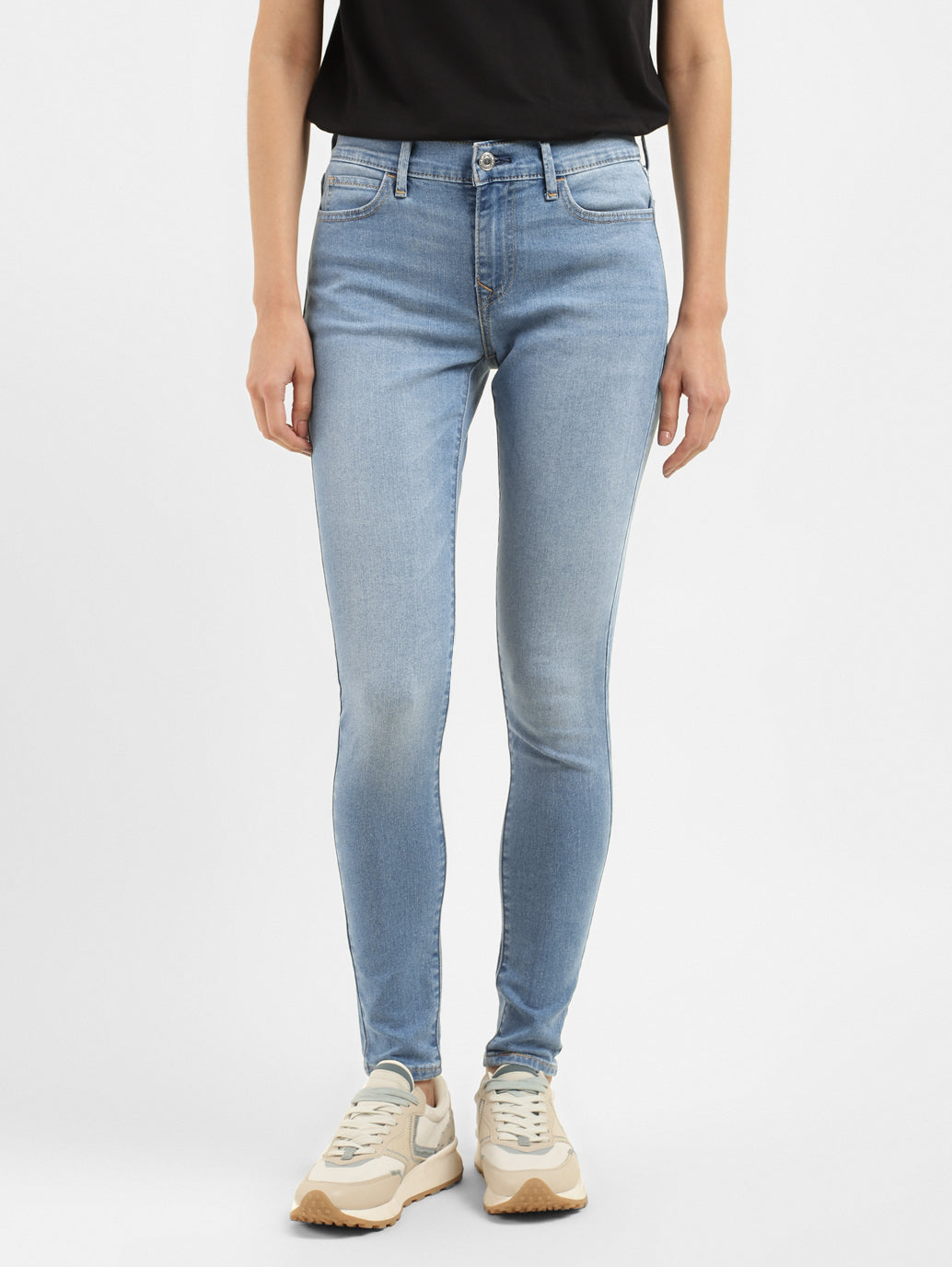 Women's 710 Blue Skinny Fit Mid Rise Jeans - daab6e92-44d6-4553-bc89-f400a87efdbd View