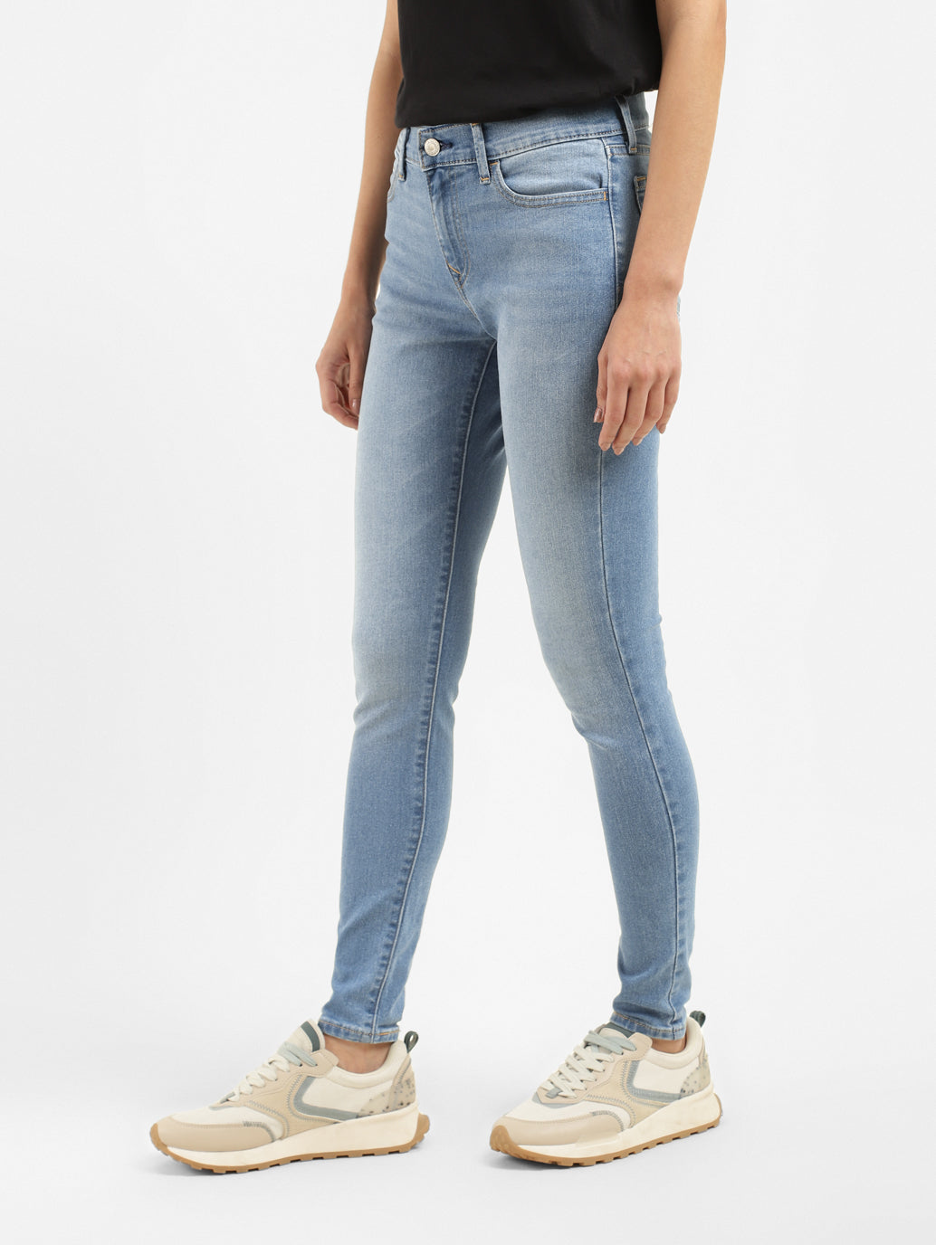 Women's 710 Blue Skinny Fit Mid Rise Jeans - 7791ec08-3023-449f-a02b-fcde42b180c6 View