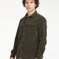Men's Solid Olive Spread Collar Shacket - RightSide View