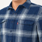 Men's Checkered Slim Fit Overshirt Shirt - detail View