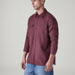 Men's Solid Relaxed Fit Flannel Shirt - Side View