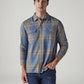 Men's Checkered Relaxed Fit Shirt - Front View