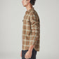 Men's Checkered Relaxed Fit Textured Shirt - Side View