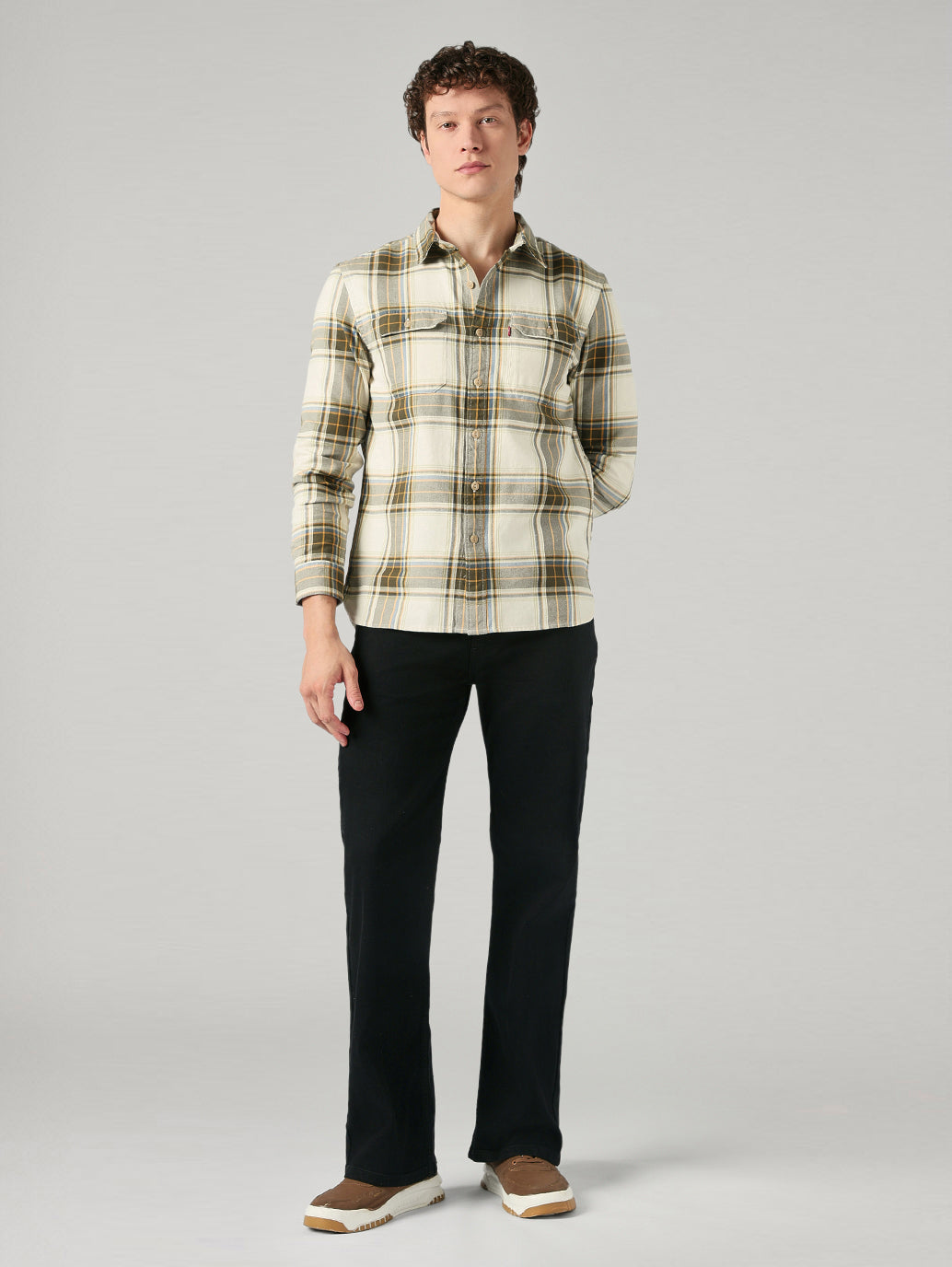 Men's Checkered Relaxed Fit Shirt - Full View