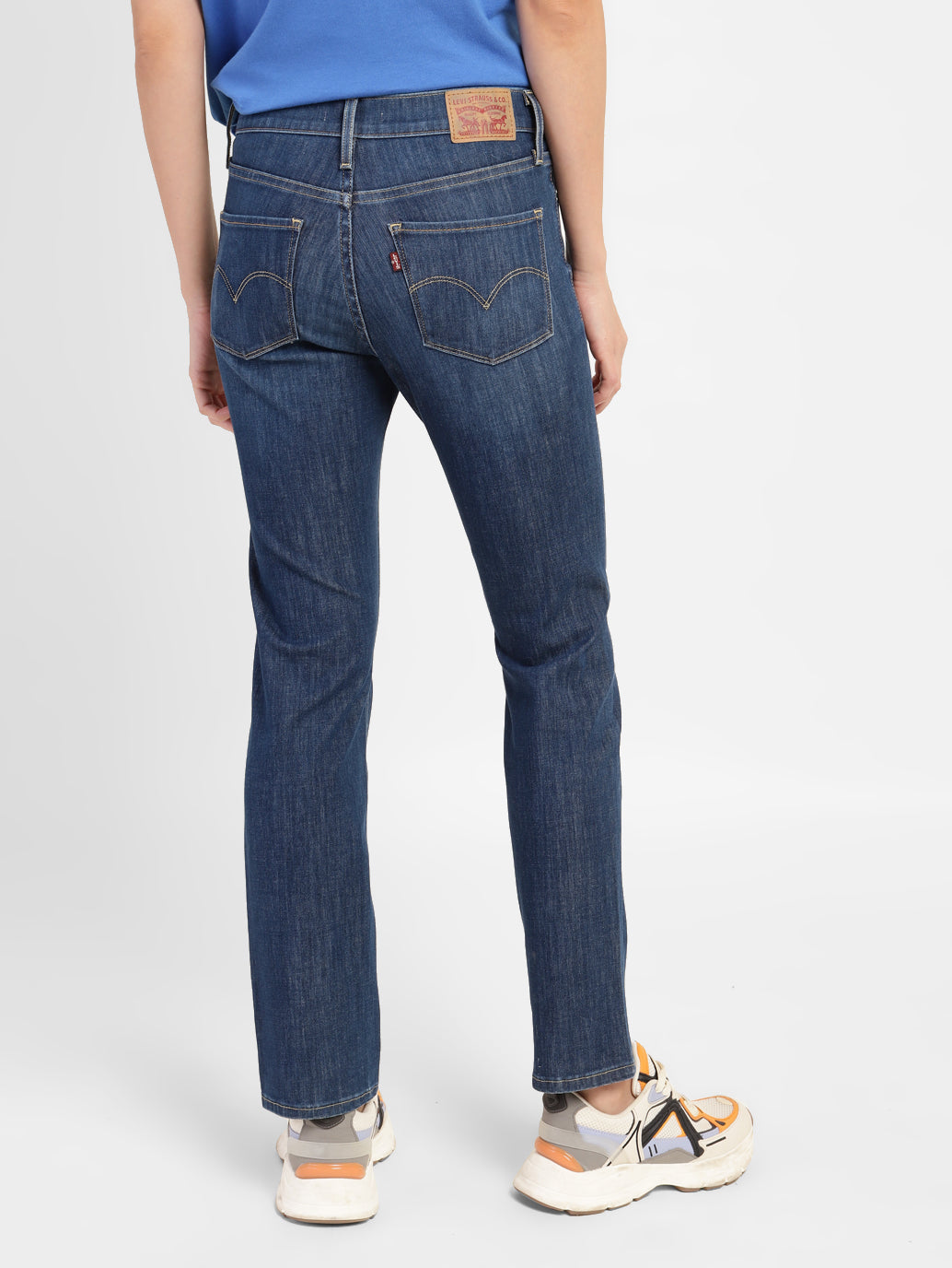 Women's 312 Blue Straight Fit Mid Rise Jeans - b122ecfe-ef90-4f5f-8164-0c10c7b42984 View