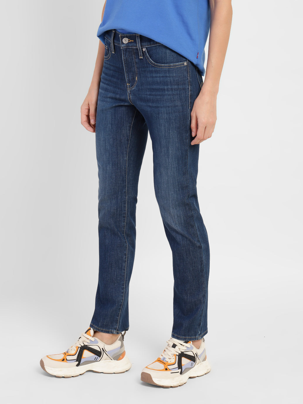 Women's 312 Blue Straight Fit Mid Rise Jeans - 0ecdd3d4-d3d9-49c5-9917-84e7ad96351b View