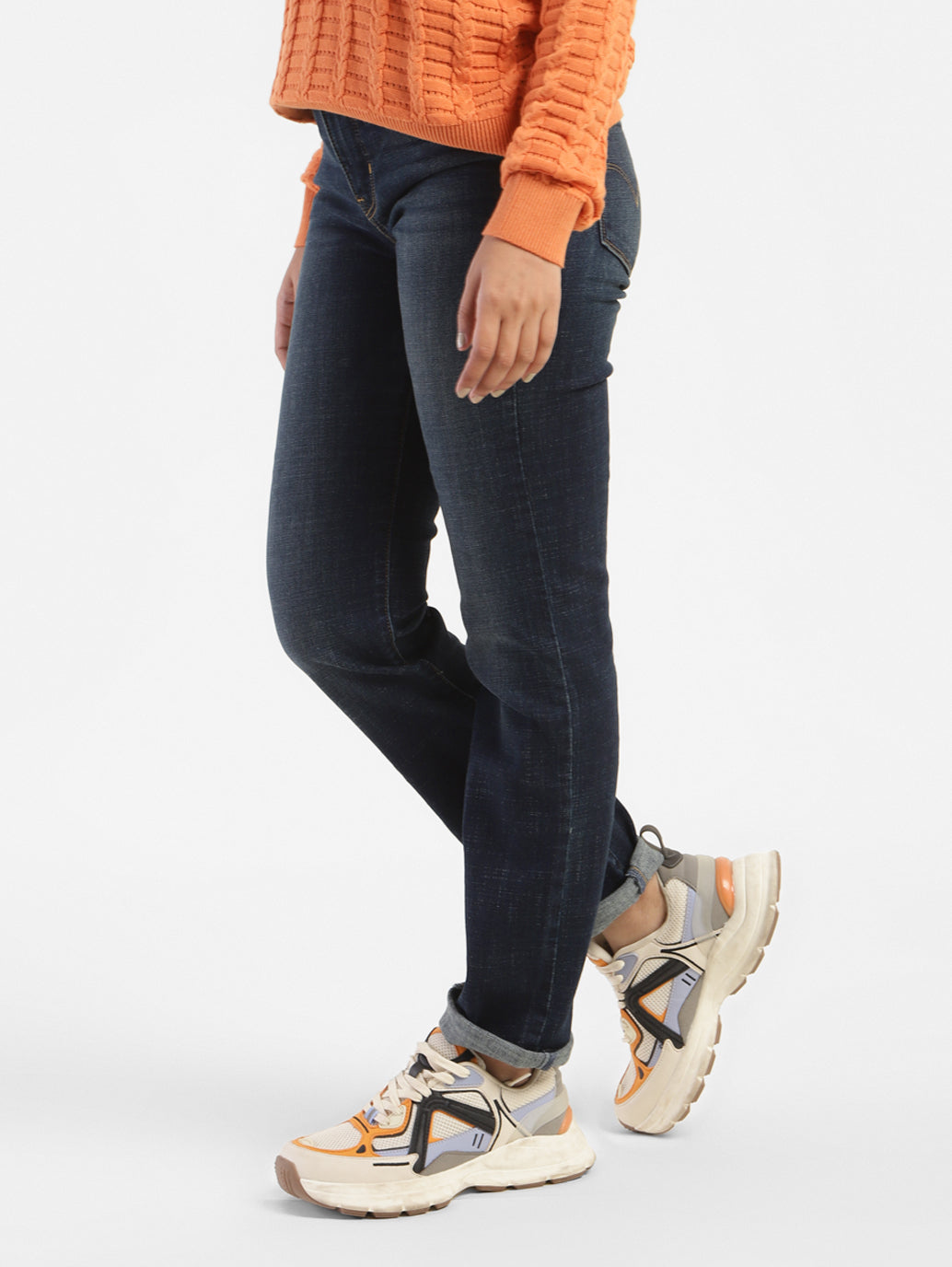 Women's 312 Blue Straight Fit Mid Rise Jeans - c416c60a-ec39-4422-8dda-9c85c80f256f View