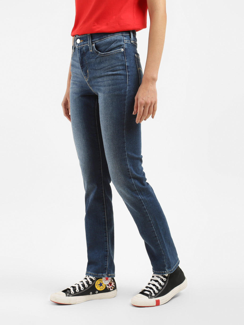 Women's 312 Blue Straight Fit Mid Rise Jeans - a6878320-1249-44f4-a21d-7f79aecbf0c2 View