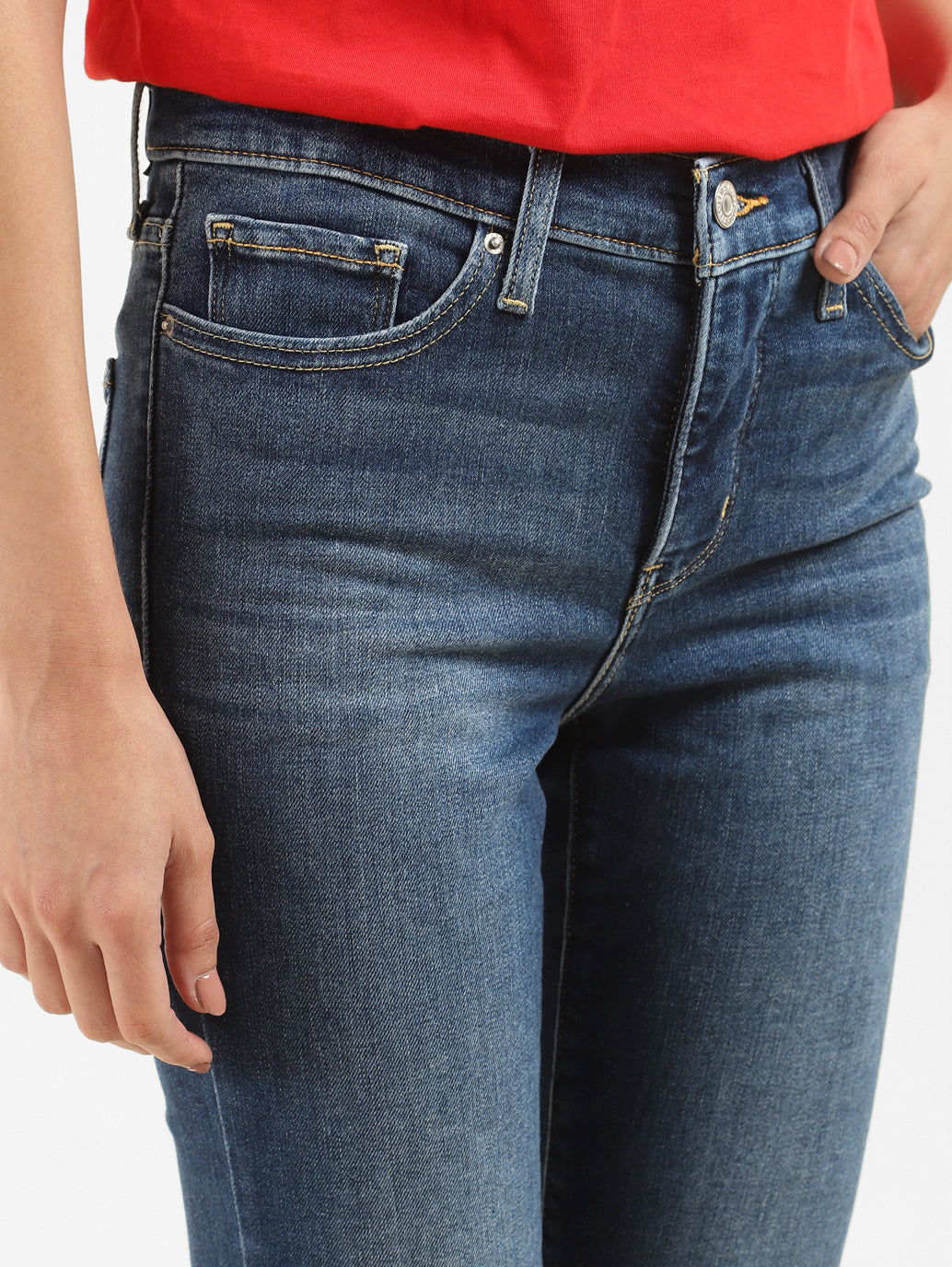 Women's 312 Blue Straight Fit Mid Rise Jeans - 4732f97a-8e0d-46ac-8b90-1ec552974feb View