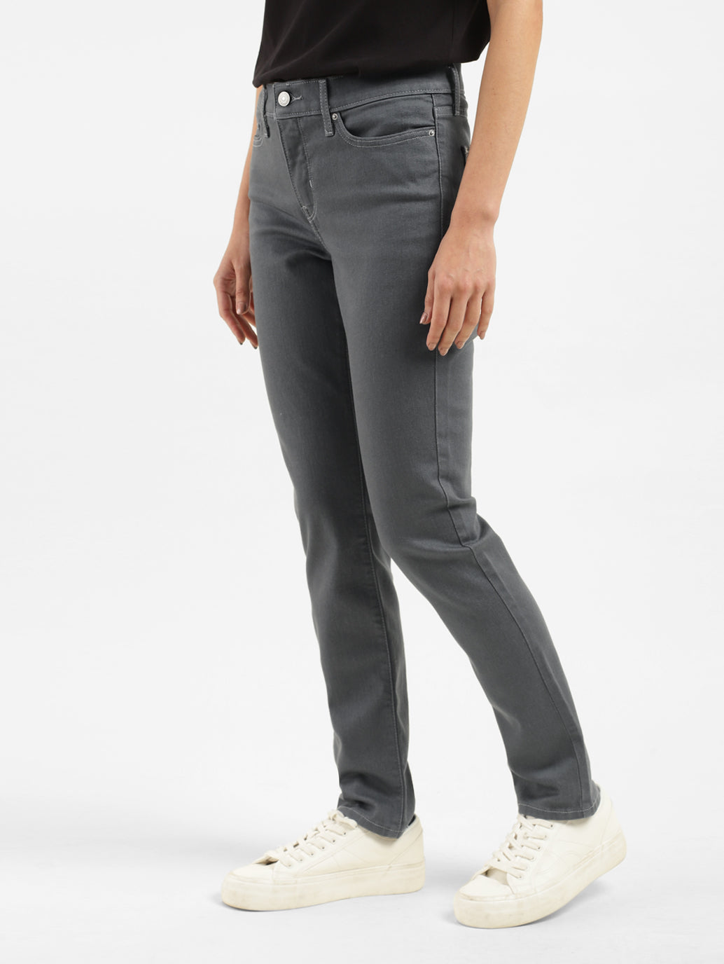 Women's 312 Grey Straight Fit Mid Rise Jeans - 55920ddb-116c-4ce0-8fa0-f726b0a62da0 View