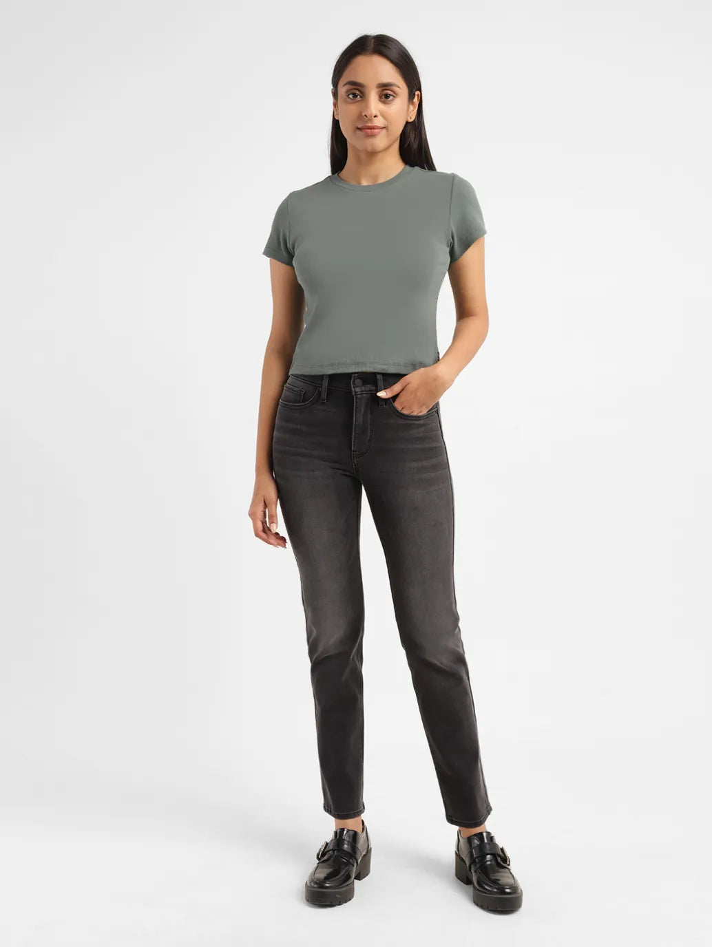 Women's 312 Grey Straight Fit Mid Rise Jeans - 79c88410-d751-47d0-b9d4-c409067ddbfd View