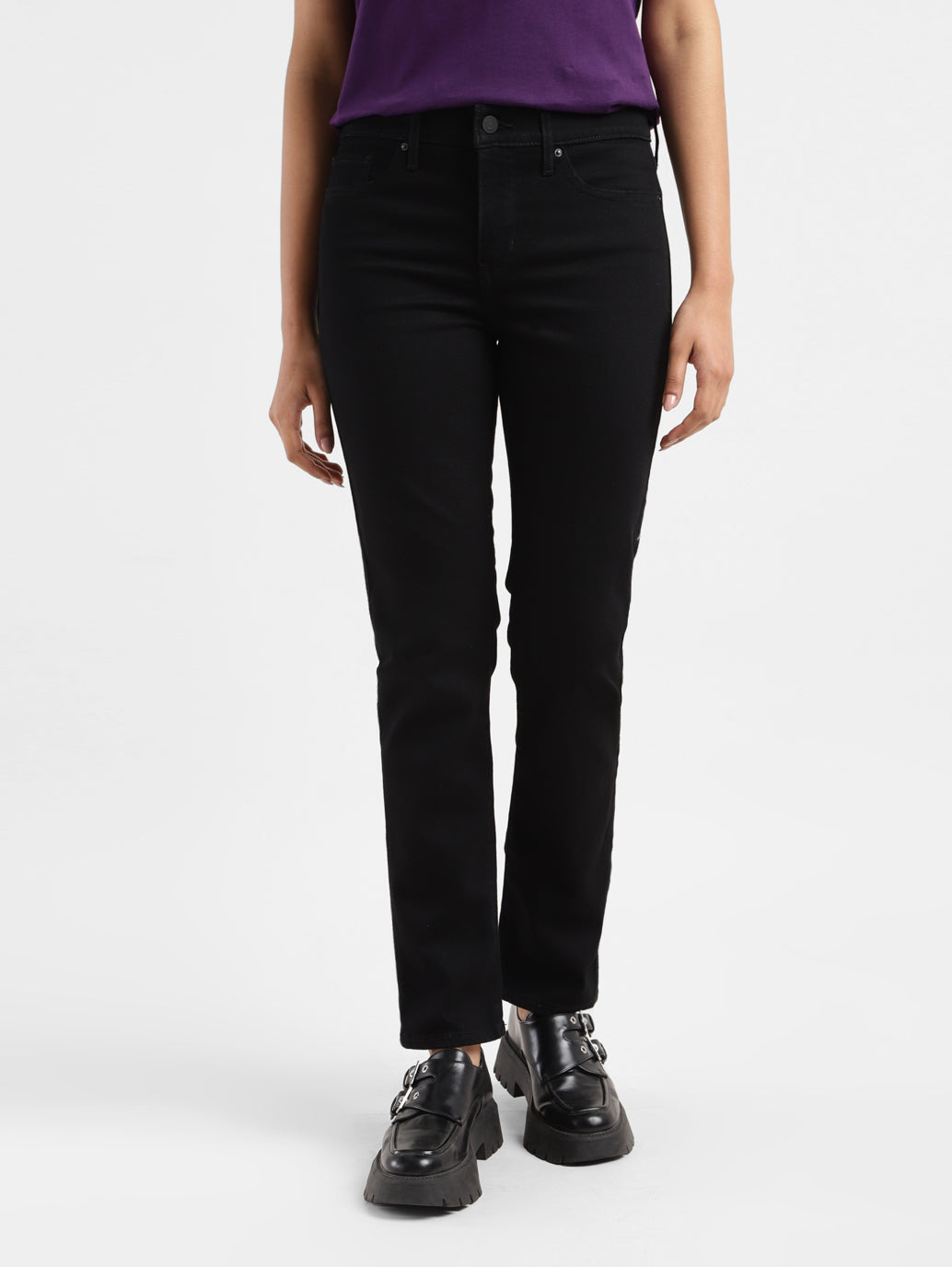 Women's 312 Black Straight Fit Mid Rise Jeans - 196490b4-e4ae-4597-a177-d5a88624d22c View