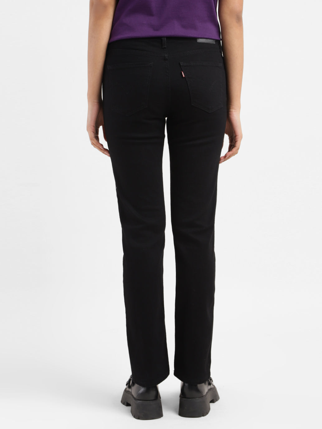 Women's 312 Black Straight Fit Mid Rise Jeans - f0837fbf-ebd4-4a73-8fb5-6b4d84ce4a82 View