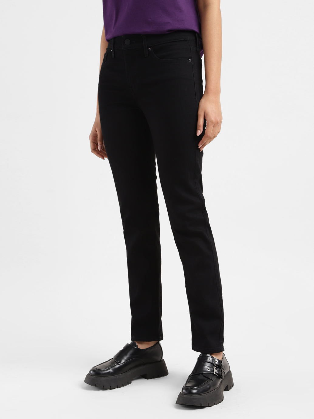 Women's 312 Black Straight Fit Mid Rise Jeans - 3c26c751-b686-41c9-81cf-27632270c7a5 View