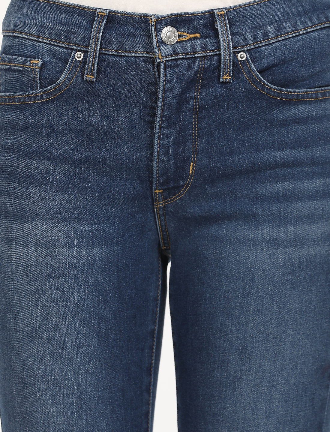 Women's 312 Blue Straight Fit Mid Rise Jeans - Detail View