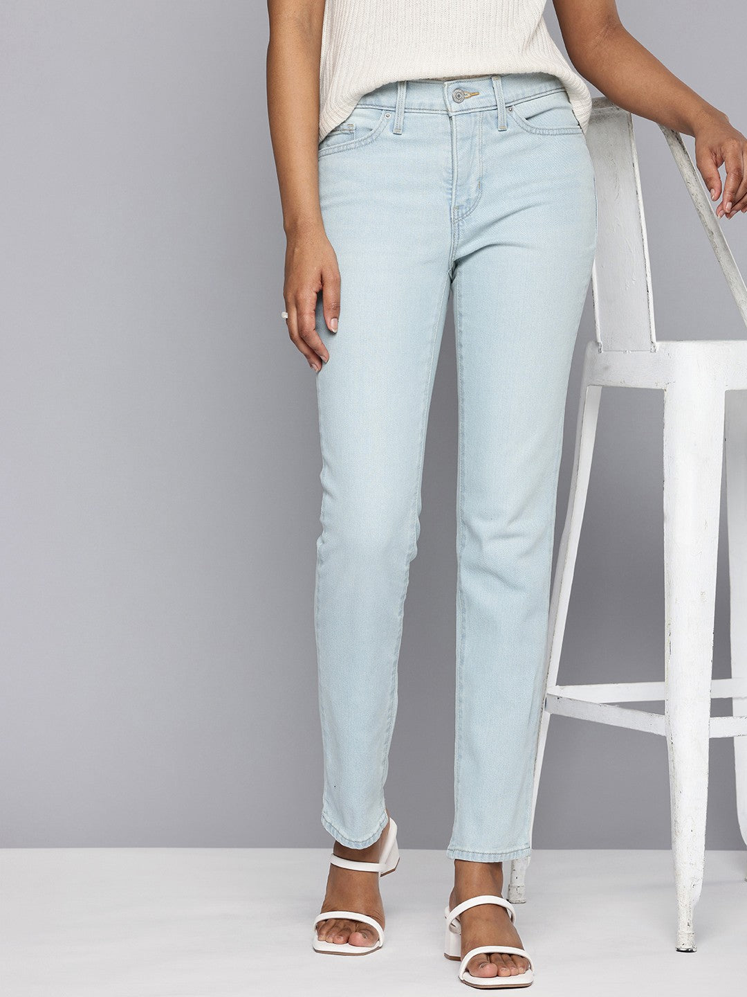 Women's 312 Blue Straight Fit Mid Rise Jeans - 1 View