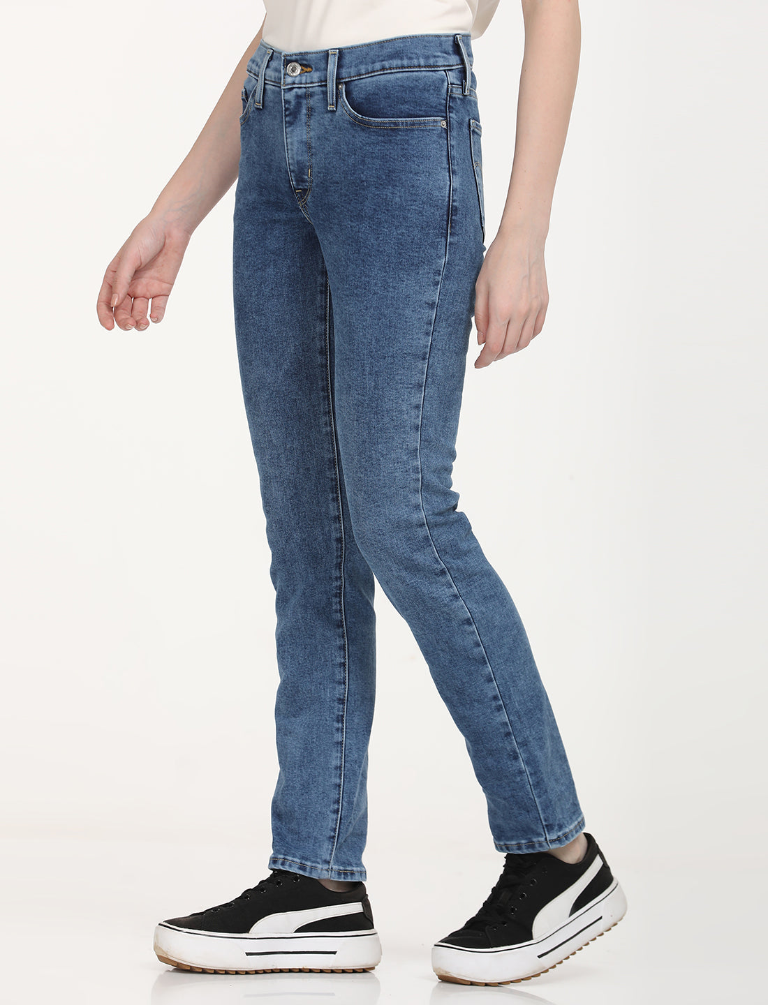 Women's 312 Blue Straight Fit Mid Rise Jeans - RightSide View