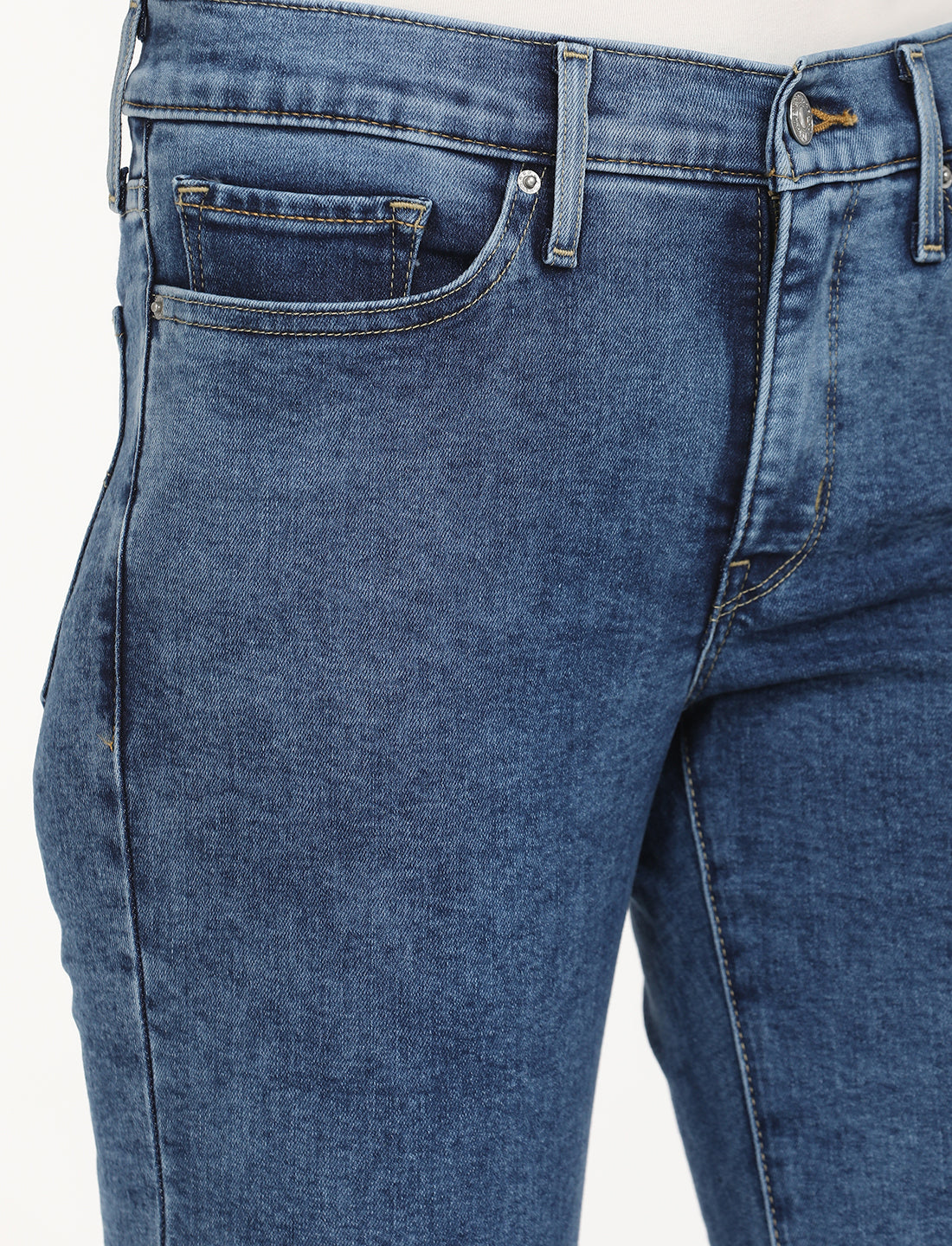 Women's 312 Blue Straight Fit Mid Rise Jeans - Detail View