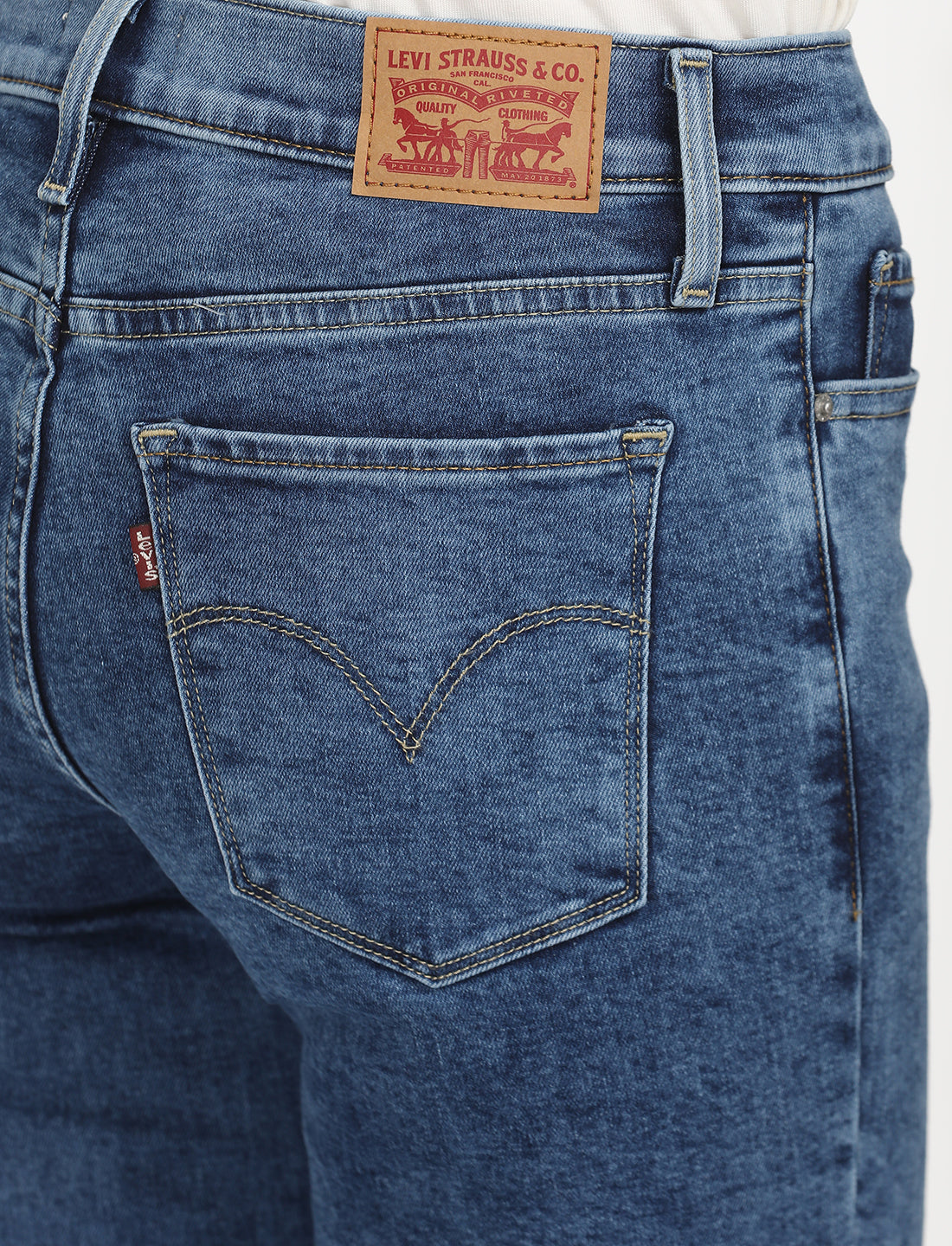 Women's 312 Blue Straight Fit Mid Rise Jeans - 6 View