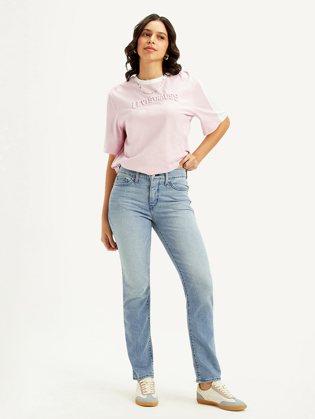Women's 312 Light Blue Straight Fit Mid Rise Jeans