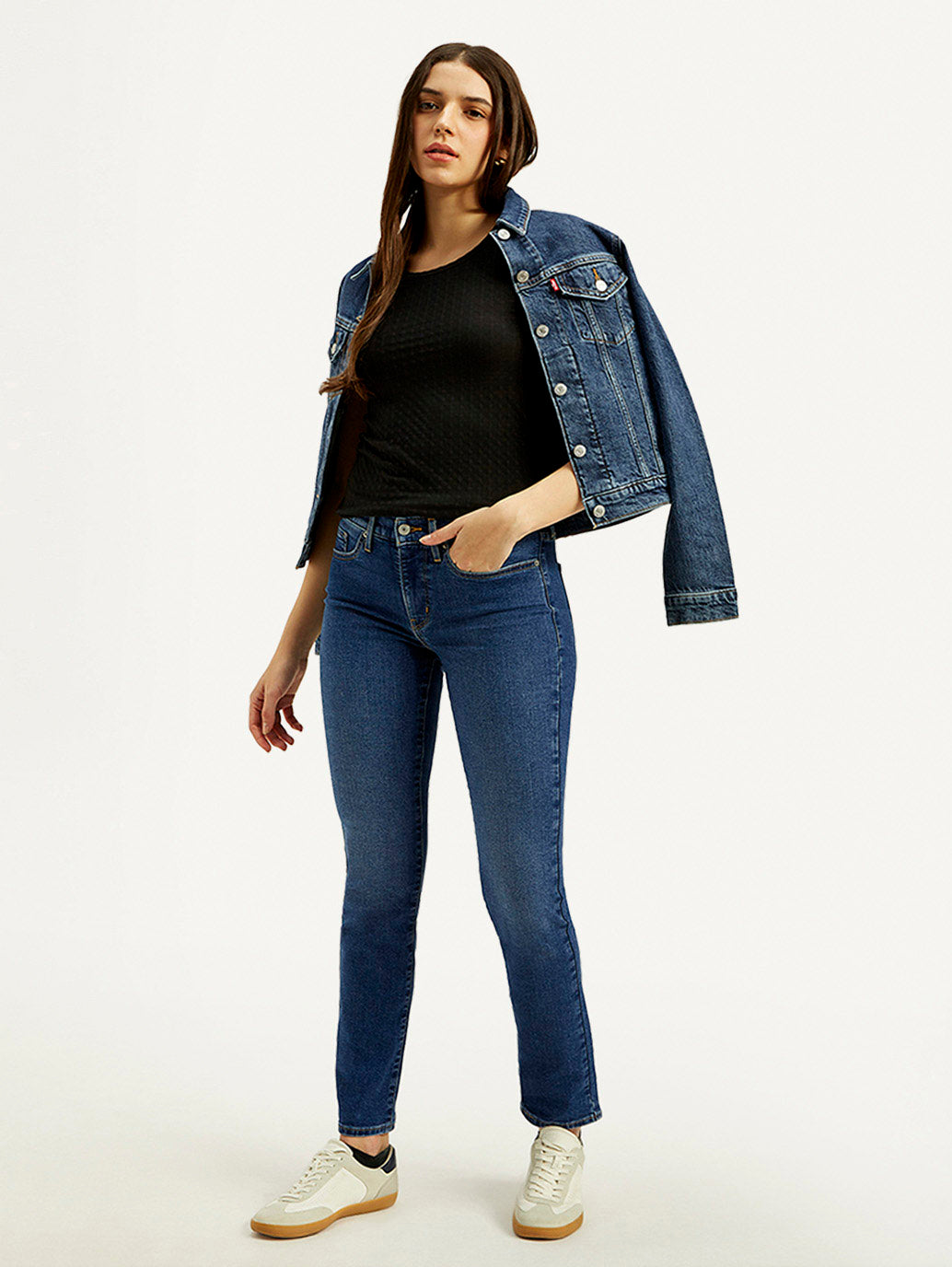 Women's 312 Blue Straight Fit Mid Rise Jeans