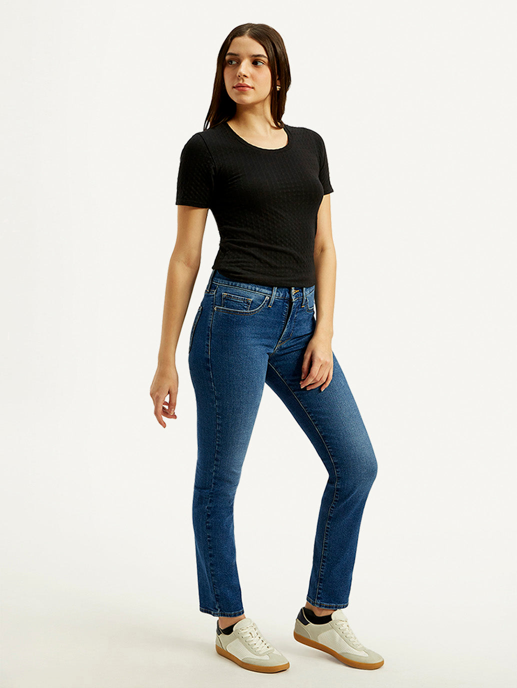 Women's 312 Blue Straight Fit Mid Rise Jeans - Side View