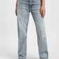 Women's Blue Ribcage Straight Ankle Fit High Rise Jeans - 821748e2-8d61-4a65-a9d0-09207d94c3cf View