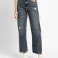 Women's Blue Ribcage Straight Ankle Fit Mid Rise Jeans - e2b60966-9d4f-4b7a-9c9d-d060425575ed View
